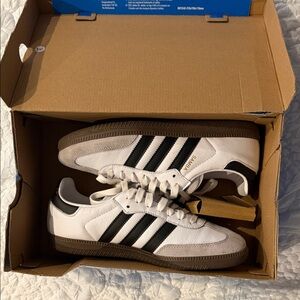 Adidas White and Black Samba Sneakers